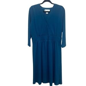Ella Simone  Blue V-Neck Long Sleeve Dress Women's Size Large